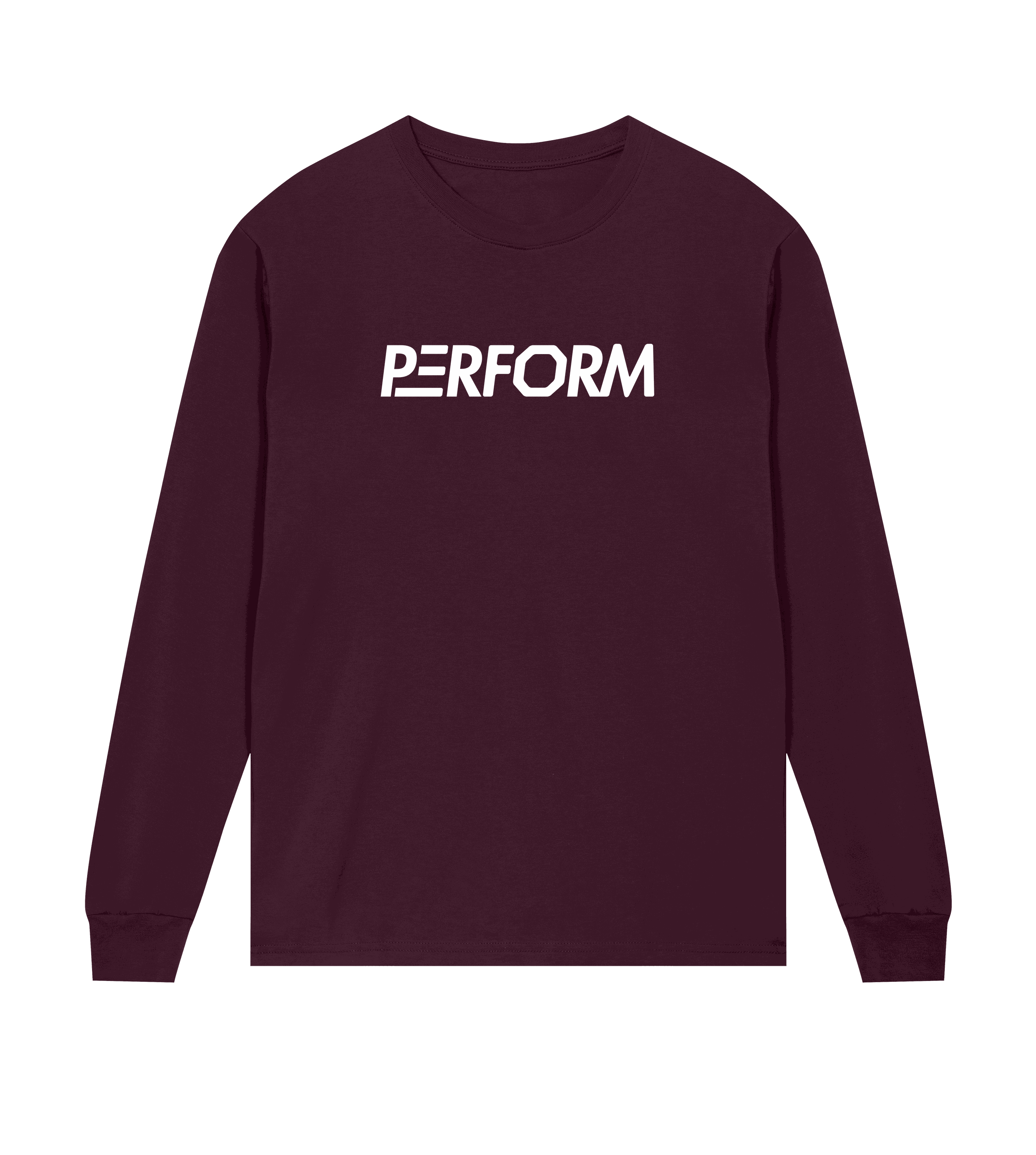 Off Duty Perform long sleeve t-shirt for men in burgundy made of 100% organic cotton with a comfortable, minimalist design