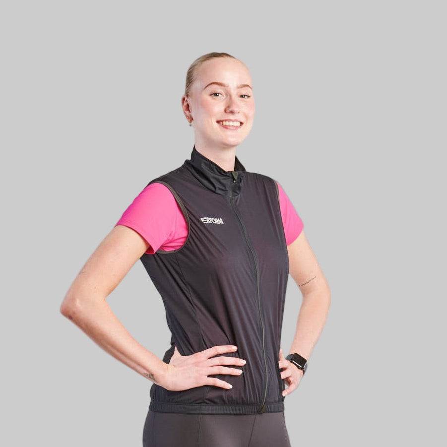 TechBoost Windbreaker zwart dames wind- en waterbestendig licht ademend sportvest