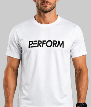 TechBoost | T-Shirt | Large logo | white | Men's