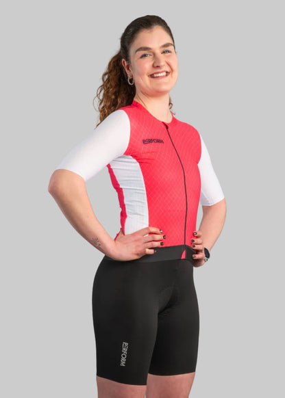 TechBoost | Aero Jersey | Raspberry/Wit | Dames