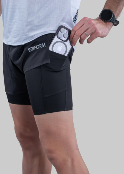 TechBoost | 2 in 1 Shorts | Heren | zwart