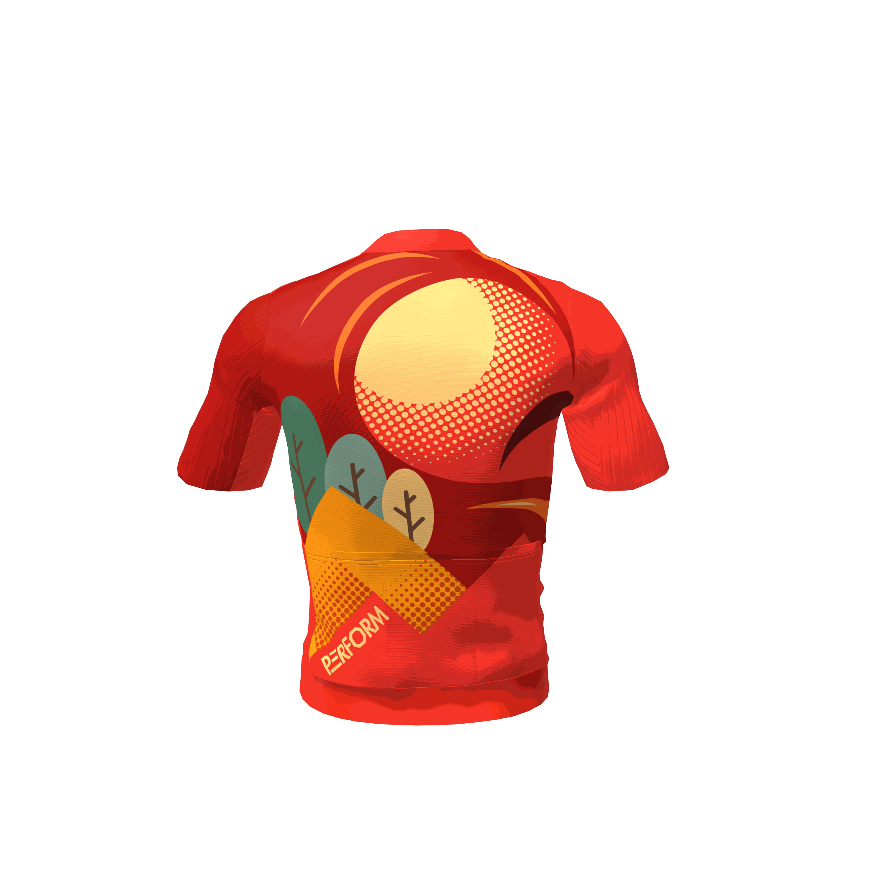 TechBoost Aero Jersey Sunset Trail met organische patronen en luchtstroomoptimalisatie