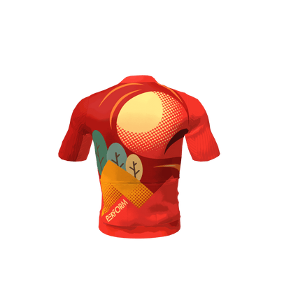 TechBoost Aero Jersey Sunset Trail met organische patronen en luchtstroomoptimalisatie