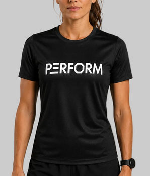 TechBoost | T-Shirt | Groot logo | zwart | Dames