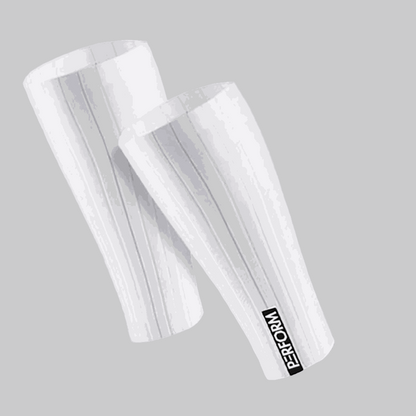 TechBoost Aero Tubes white compression sleeves for cycling and running performance enhancement