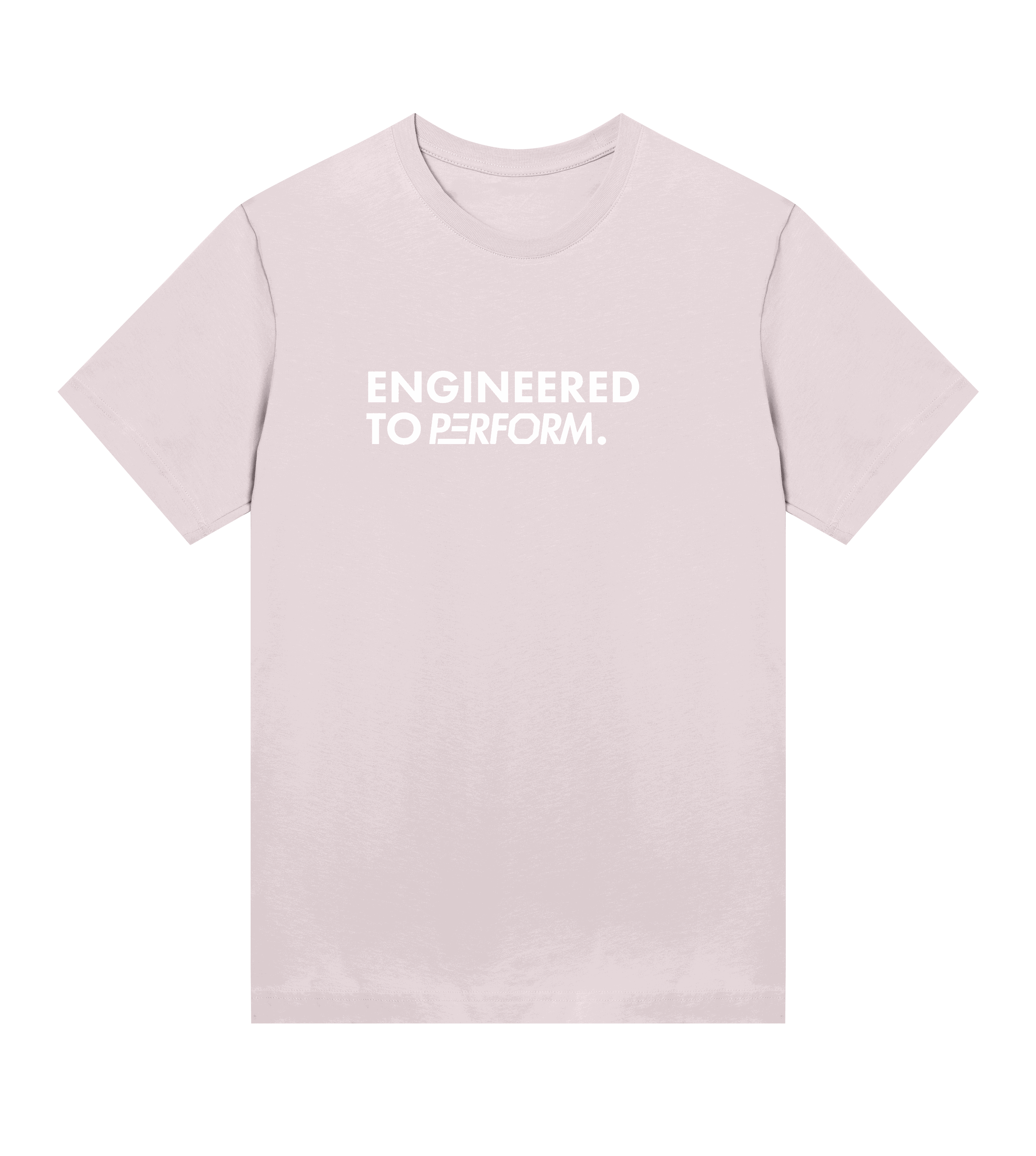 Off Duty dames T-shirt van 100% biologisch katoen met 'Engineered to Perform' print in minimalistische stijl