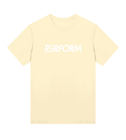 Off Duty dames T-shirt van biologisch katoen met Perform opdruk, comfortabel en minimalistisch