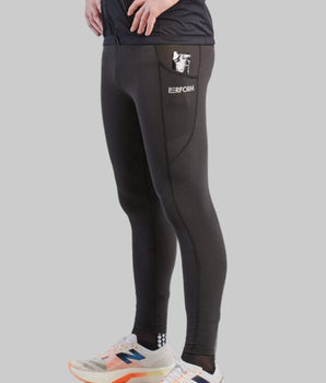 Heren TechBoost Lange Tight zwart nauwsluitend ademend hardloopbroek