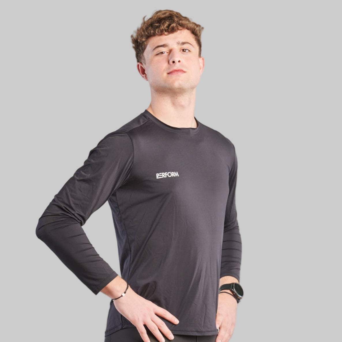 Comfort T-Shirt LS heren zwart ademend en ultrazacht met lange mouwen, geschikt voor training en ontspanning