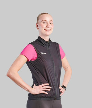 TechBoost Windbreaker zwart dames wind- en waterbestendig licht ademend sportvest